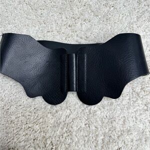 Black Leather Wide Belt